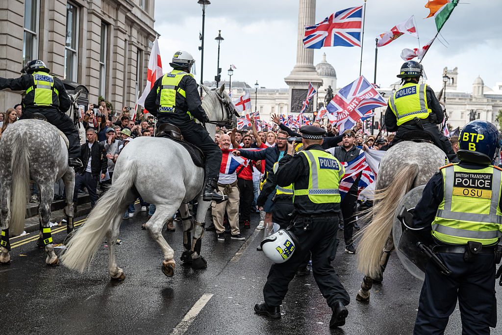 Unite the Kingdom protests earlier this year intensified the debate about what constitutes Britishness. Credit: Getty