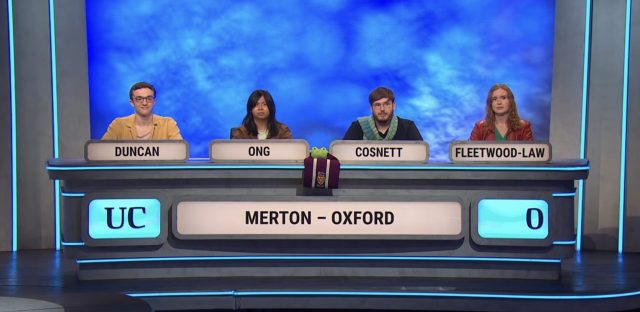 Students from this week’s episode of University Challenge. Credit: BBC