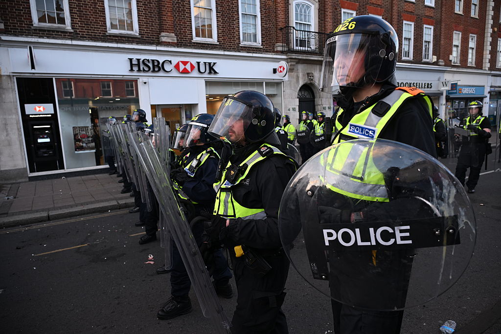 The police have faced down protestors for the past two weeks. Credit: Getty.