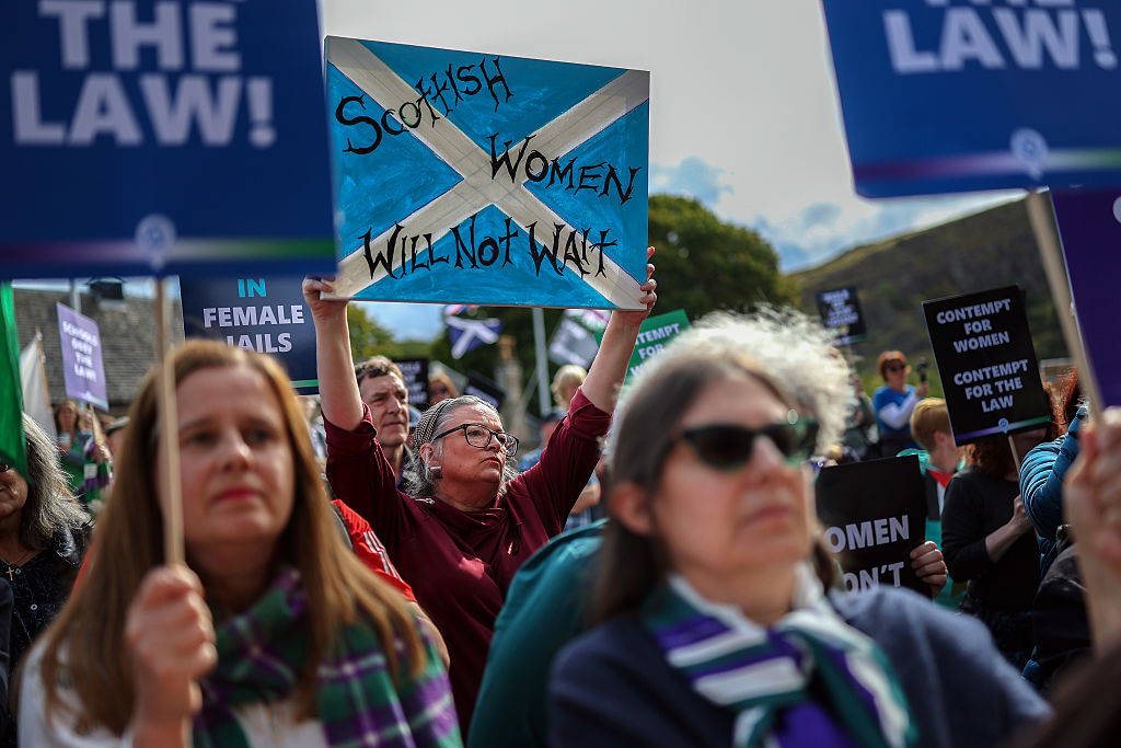 Groups such as For Women Scotland have challenged the policy of placing trans-identifying prisoners with female inmates. Credit: Getty