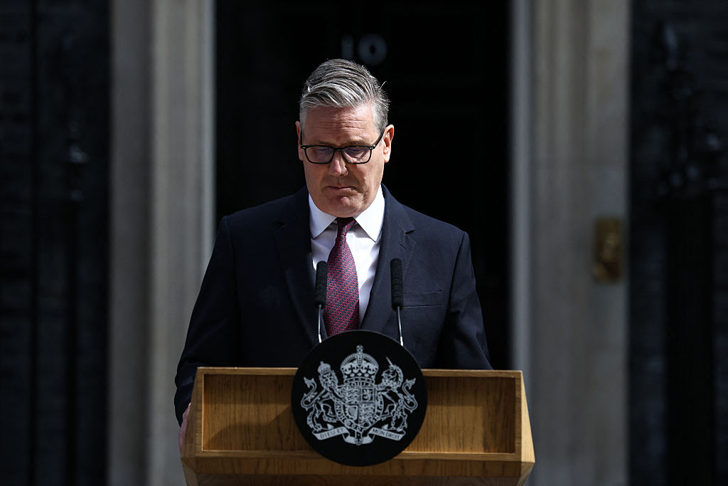 Keir Starmer announces his resignation outside 10 Downing Street this morning. Credit: Getty