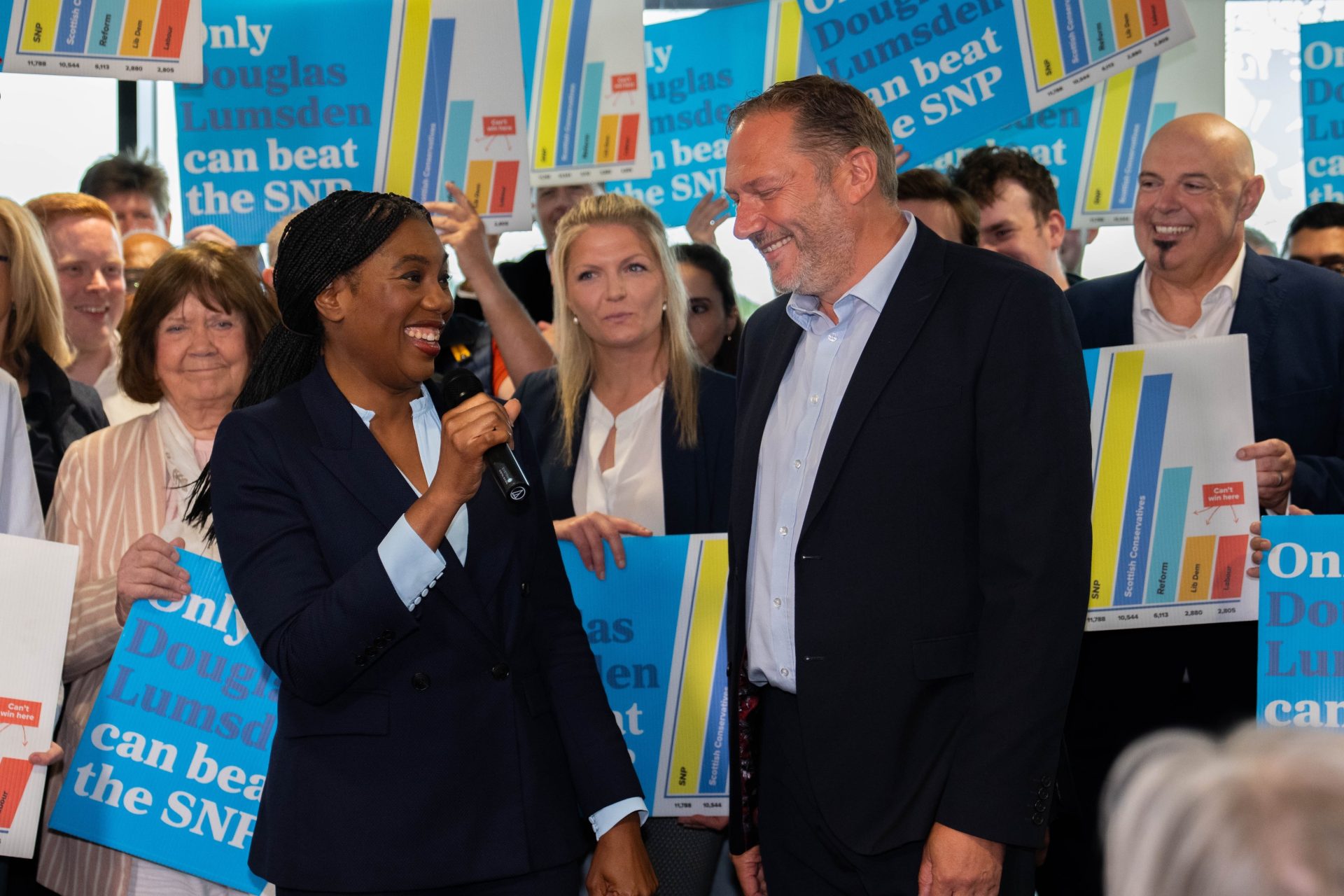 Kemi Badenoch with Douglas Lumsden, the new Tory MP for Aberdeen South. Credit: Kemi Badenoch/X