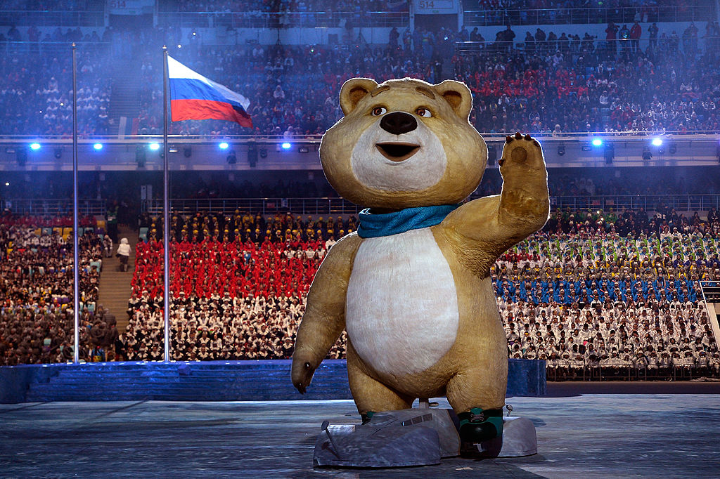 2014 Winter Olympics mascot ‘The Polar Bear’ during the opening ceremony in Sochi. Credit: Getty