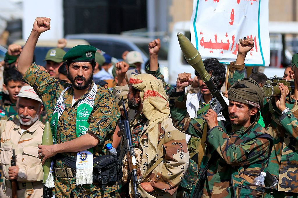 Houthi fighters in Yemen last week. Credit: Getty