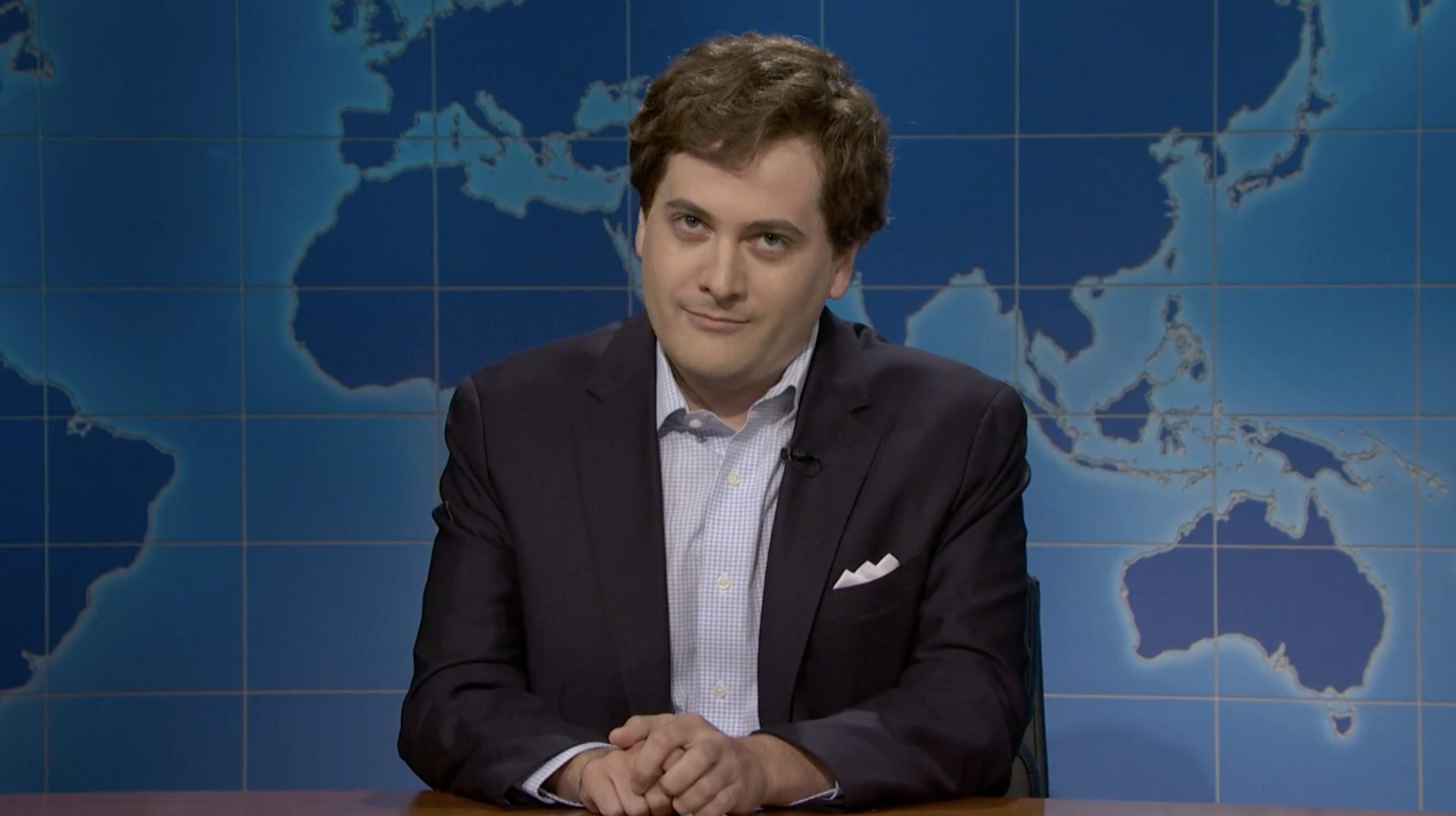 SNL's Tucker Carlson character is stuck in the 2010s. Credit: SNL/YouTube