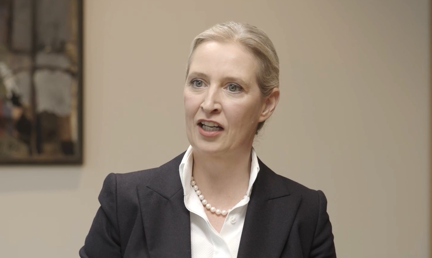 AfD co-leader Alice Weidel speaks to the Economist. (Credit: The Economist)